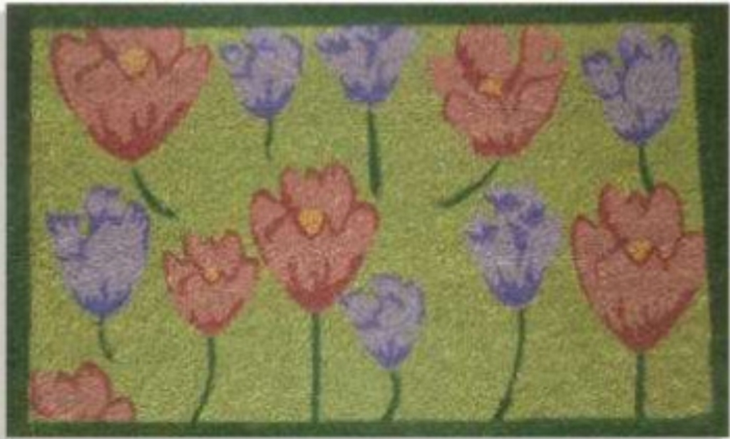 G207 18 x 30 in. Coir Everyday Tulips Doormat, Multi Color