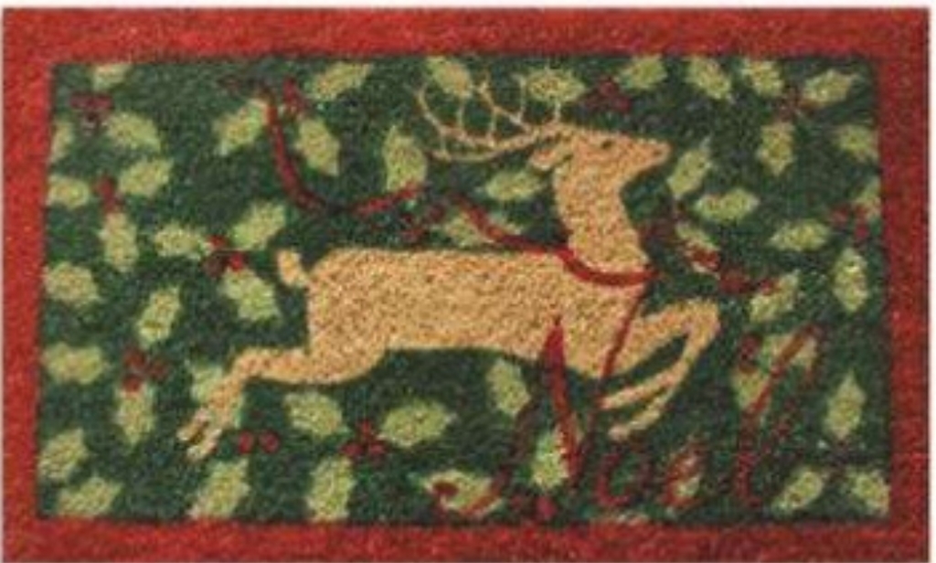 G253 18 x 30 in. Coir Reindeer Welcome Doormat, Multi Color