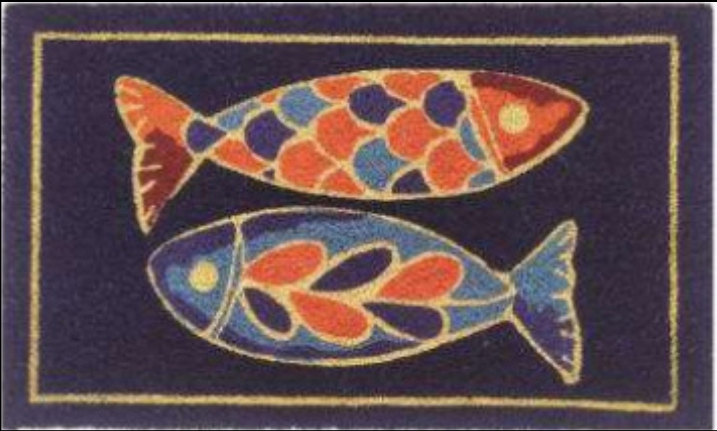 Colorful Fish Welcome Doormat - Multicolor - 18 x 30 in. - Eco-Friendly Coir