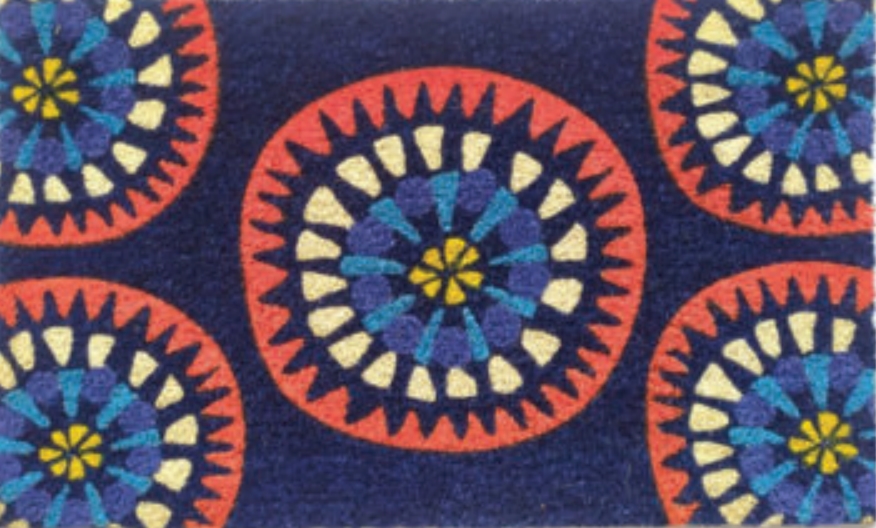 G271 18 x 30 in. Coir Colorful Wheels Design Welcome Doormat