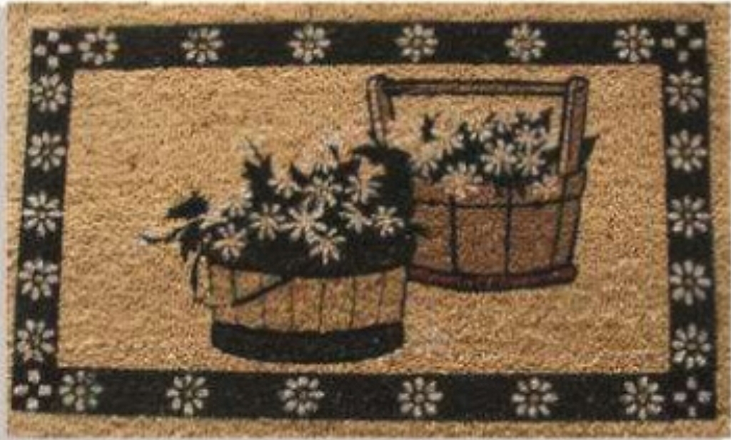 G315 18 x 30 in. Coir Spring Floral Basket Welcome Doormat, Multi Color