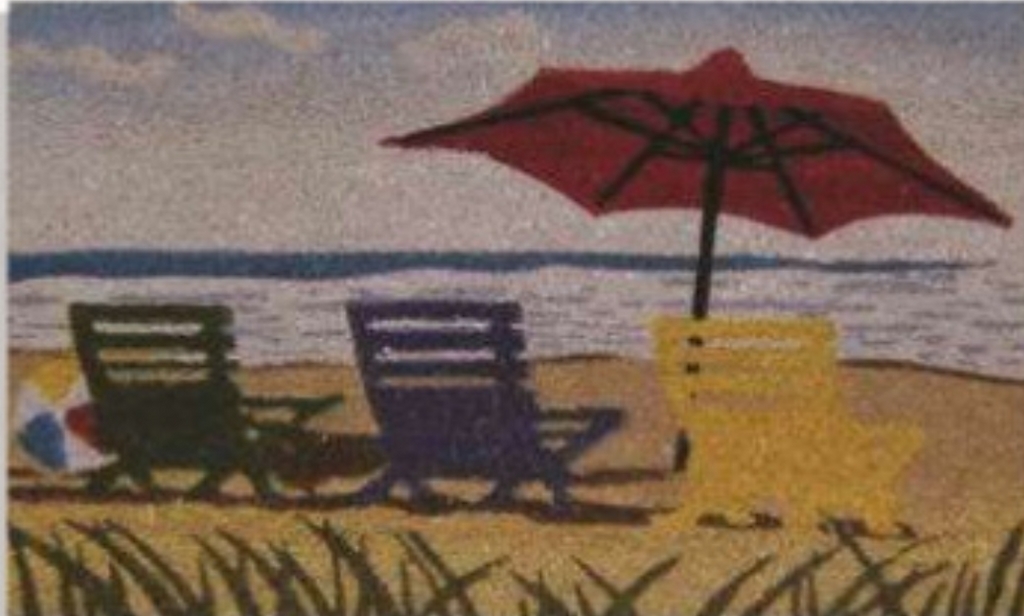 G322 18 x 30 in. Coir Beach Umbrella Welcome Doormat, Multi Color