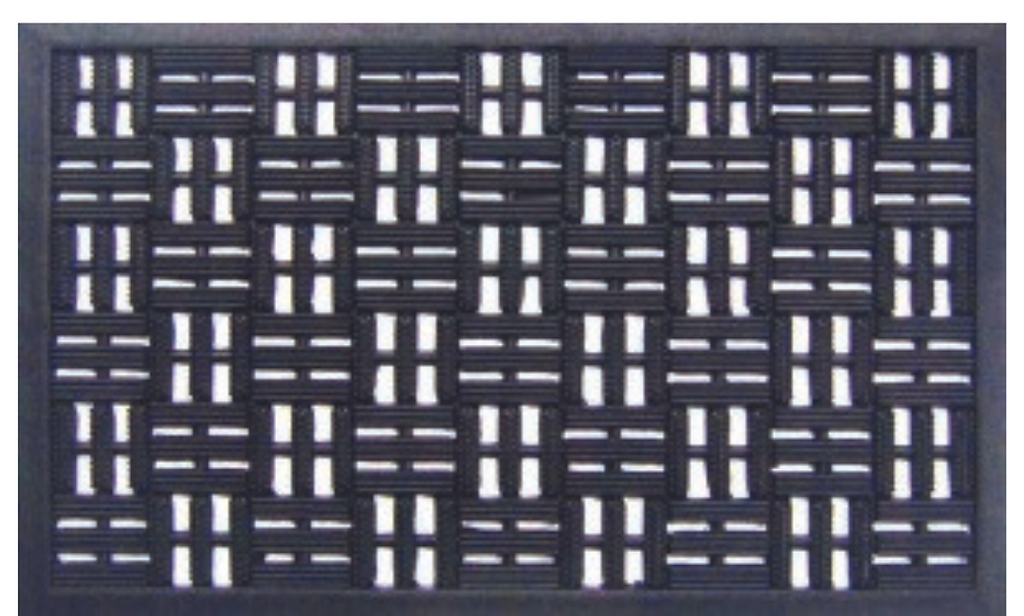 G329 18 x 30 in. Open Cut Basket Sculpted Welcome Doormat, Black - Rubber