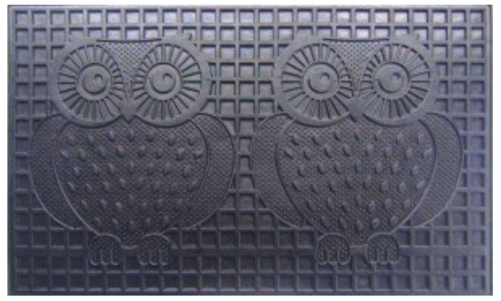 G331 18 x 30 in. Owls Sculpted Welcome Doormat, Black - Rubber