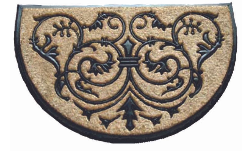 G337-30 18 x 30 in. Rubber Coir Molded Monarch Doormat, Beige - Small