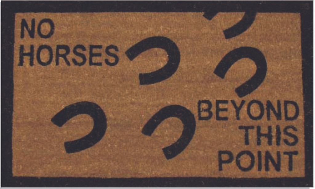 G339 18 x 30 in. Coir No Horses Doormat, Multi Color