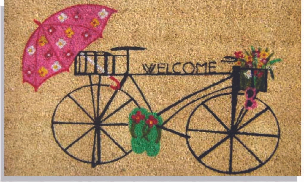 Bicycle Welcome - Coir Doormat with PVC Backing