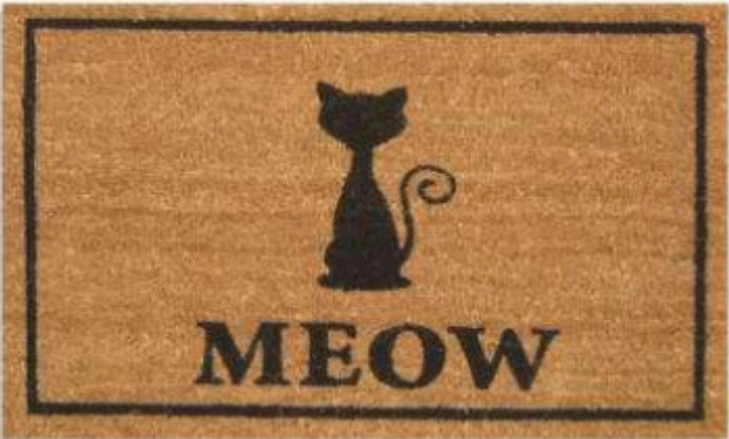 G355 18 x 30 in. Coir Meow Design Welcome Doormat