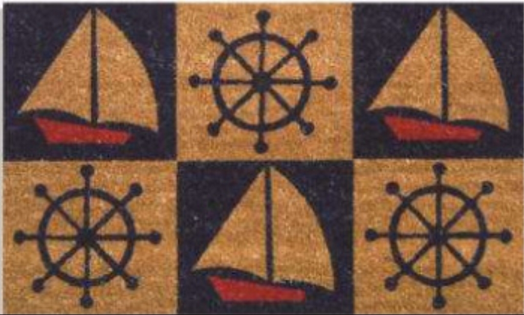 G372 18 x 30 in. Coir Nautical Welcome Doormat