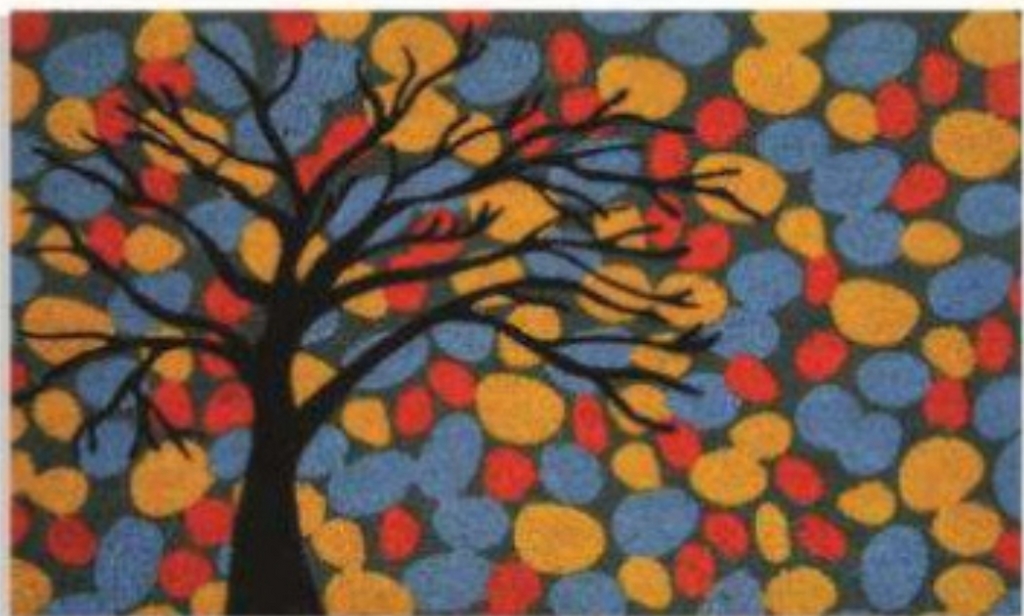 G492 18 x 30 in. Coir Colorful Tree of Life Welcome Doormat, Multi Color