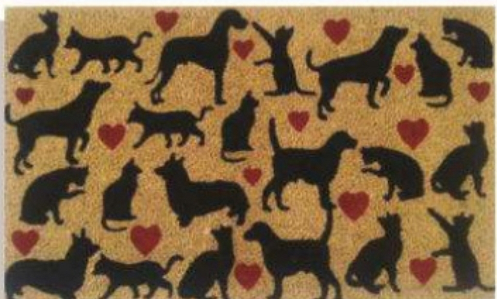 G518 18 x 30 in. Coir Cats & Dogs Welcome Doormat