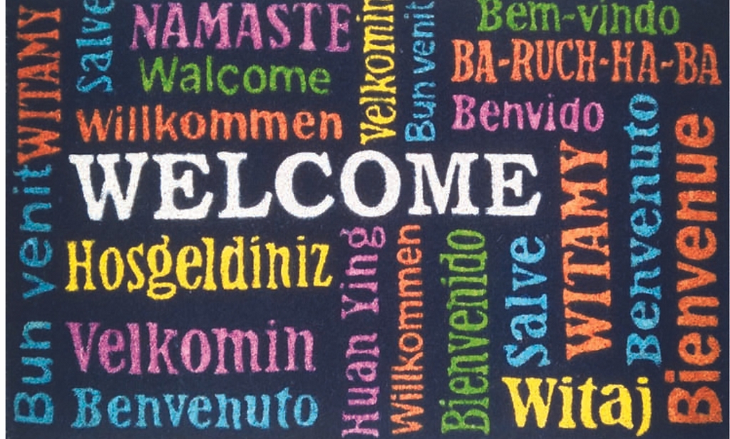 G528 18 x 30 in. Coir Multilanguage Welcome Doormat