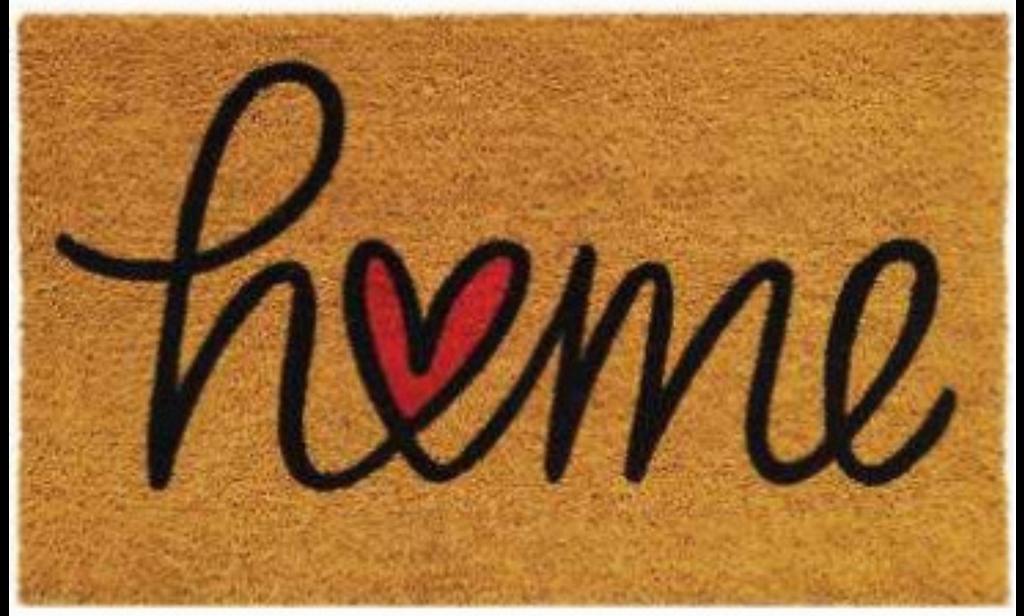 G538 18 x 30 in. Coir Cursive Home & Heart Doormat