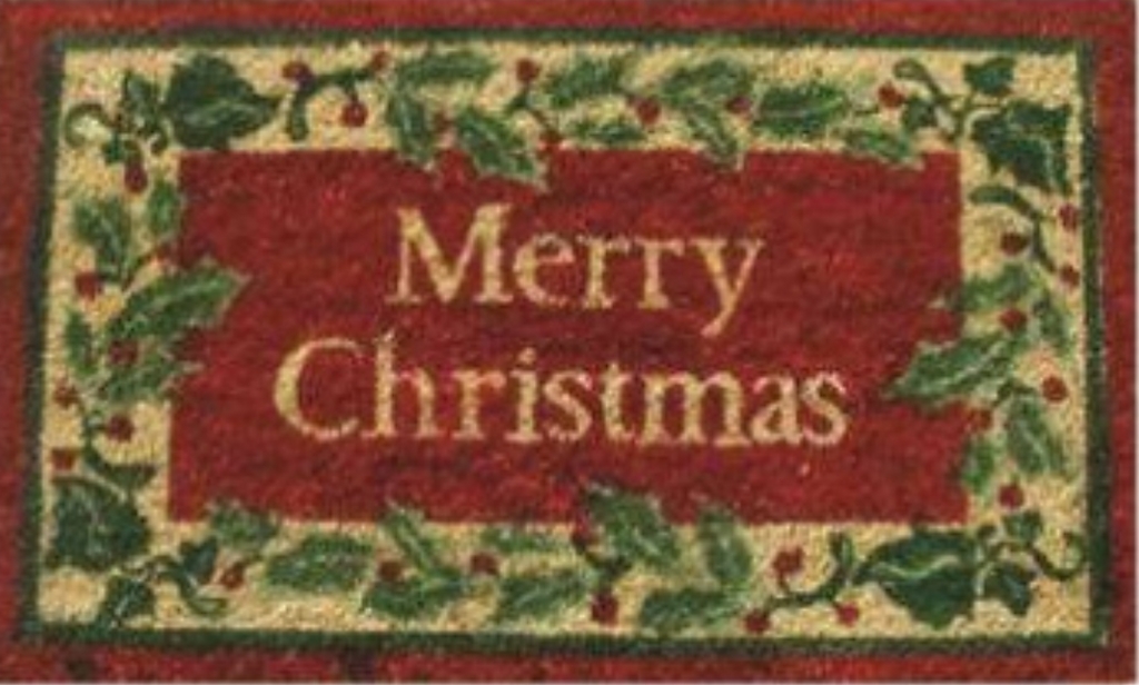 Picture of Geo Crafts G615 18 x 30 in. Coir Christmas Holly Welcome Doormat&#44; Multi Color