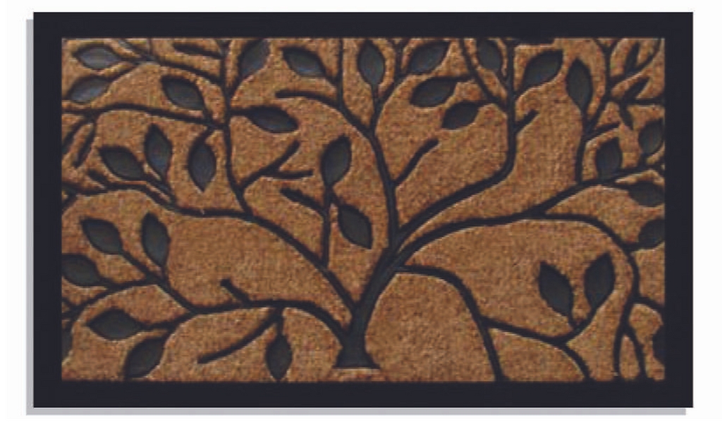 G005 18 x 30 in. Tuffcor Molded Tree of Life Doormat, Rubber & Coir