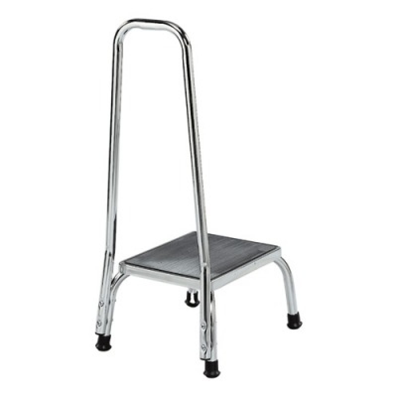 Picture of GF Health Products GF1840C-2 Safety Step-Up Stool with Handrail&#44; Chrome Plated Steel