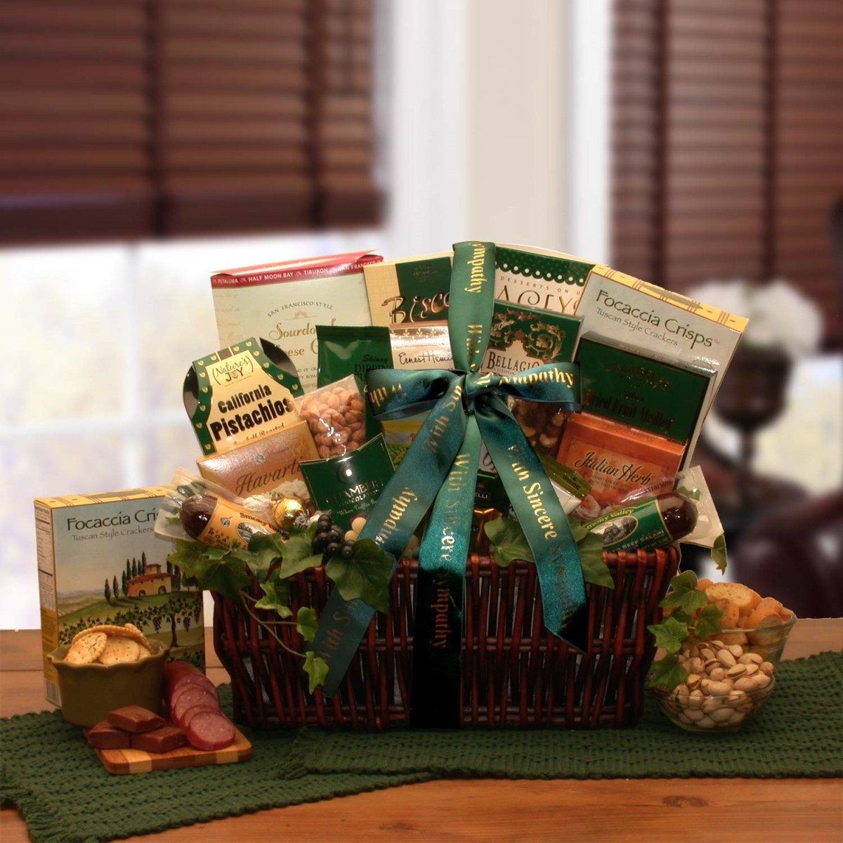 Picture of Gift Basket Drop 8113552 with Our Sincerest Sympathy Gift Basket