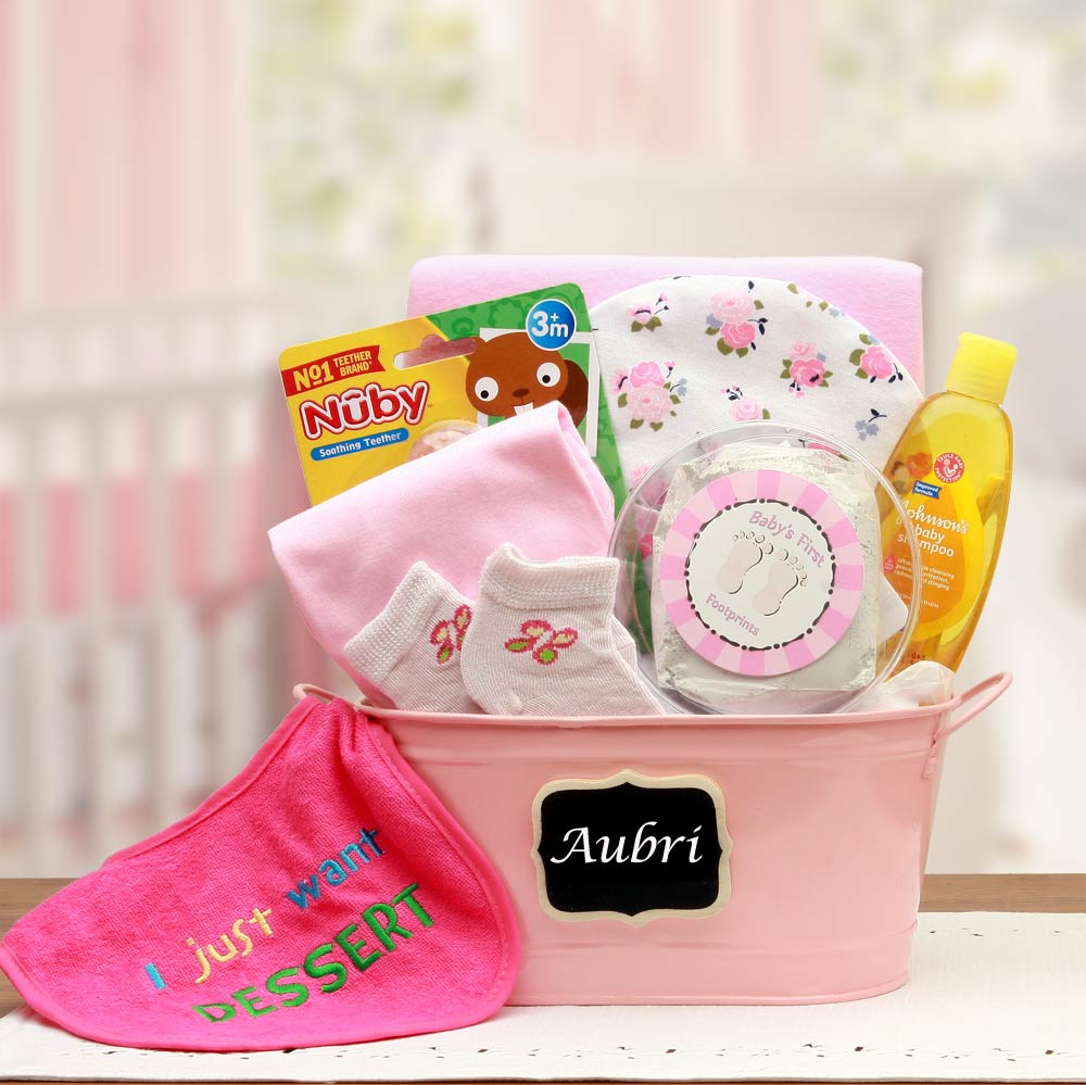 Picture of GBDS 890633-Pink One Size Baby Basics Gift Pail&#44; Pink