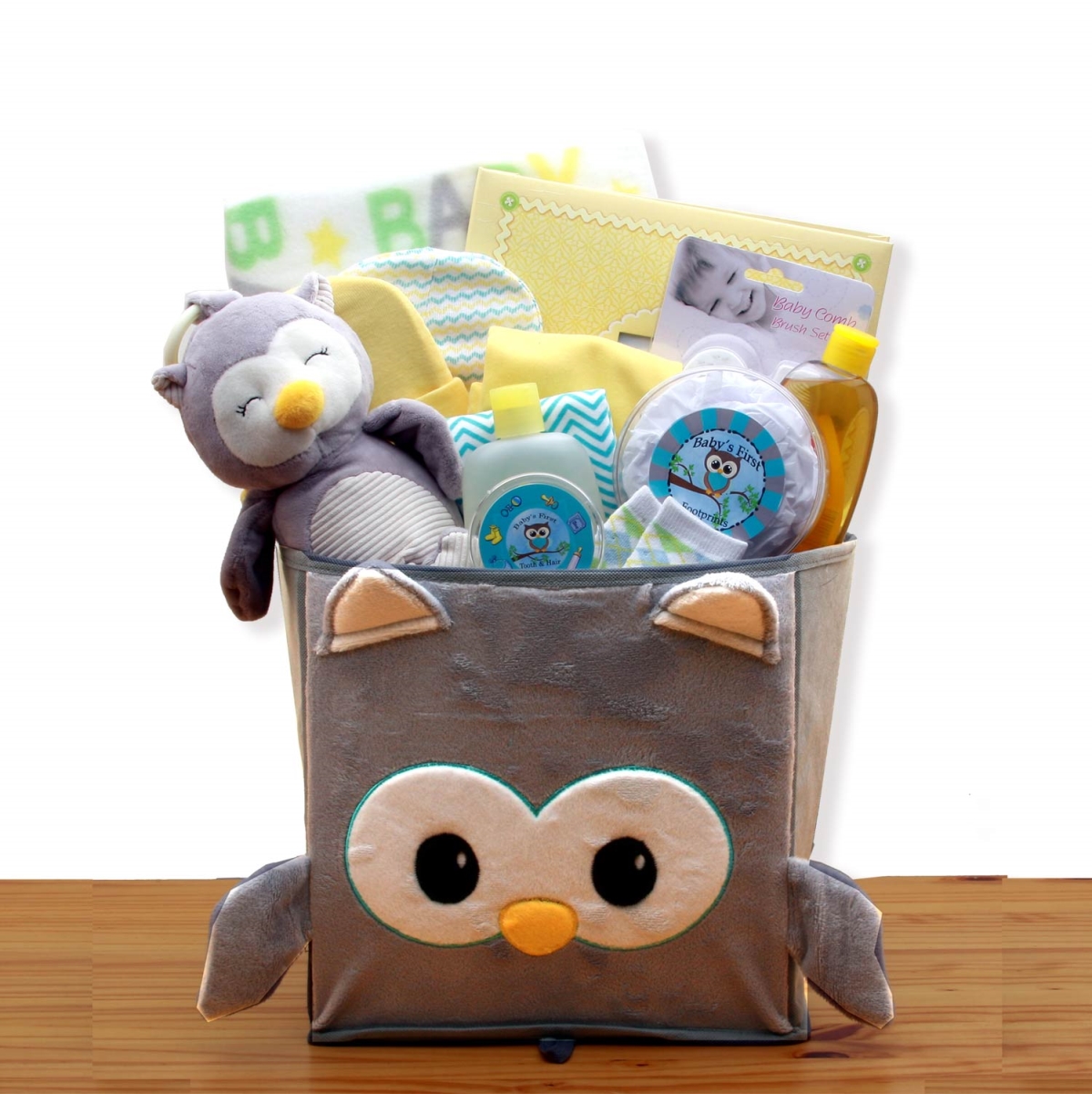 Picture of GBDS 890691-Y A Little Hoot New Baby Gift Basket