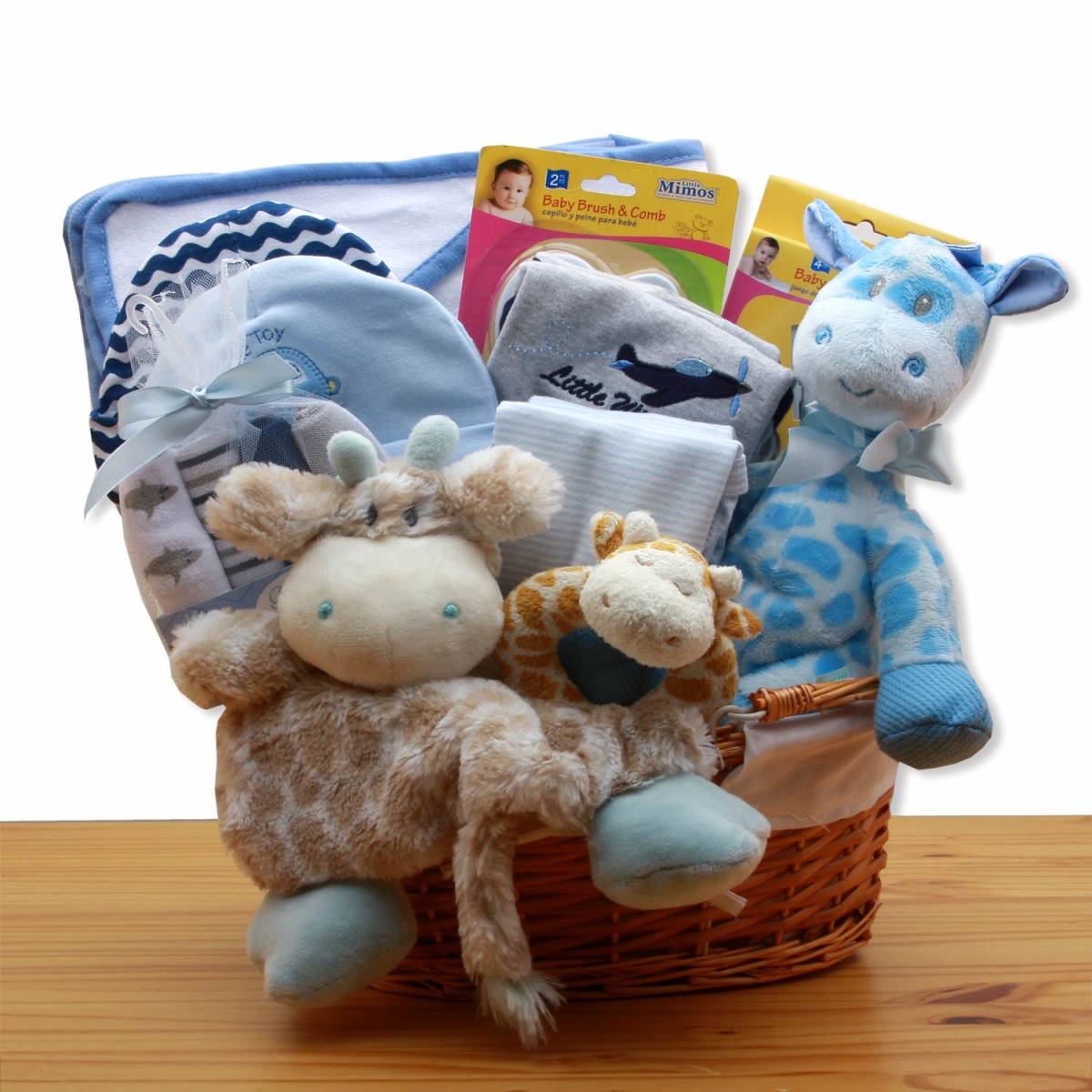 Picture of GBDS 890832-B Jungle Safari New Baby Gift Basket - Blue