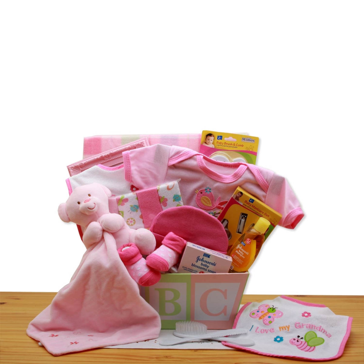 Picture of GBDS 890332-P Easy as ABC New Baby Gift Basket - Pink