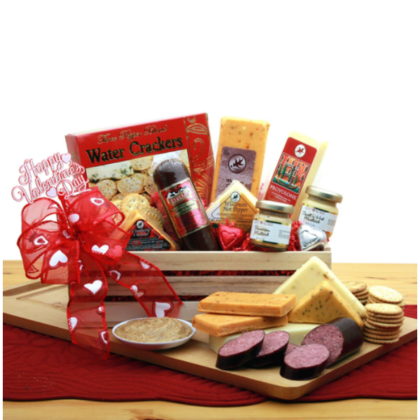 Picture of Gift Basket Drop 820432V Valentines Signature Candy Sausage Crate Gift