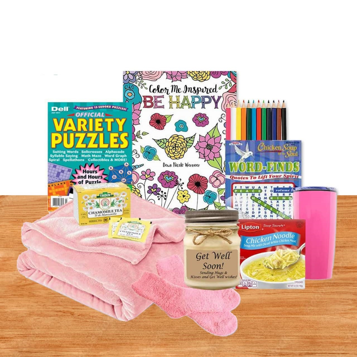 Picture of Gift Basket Drop 8113752 Do Not Worry Be Happy Get Well Gift Set for Women