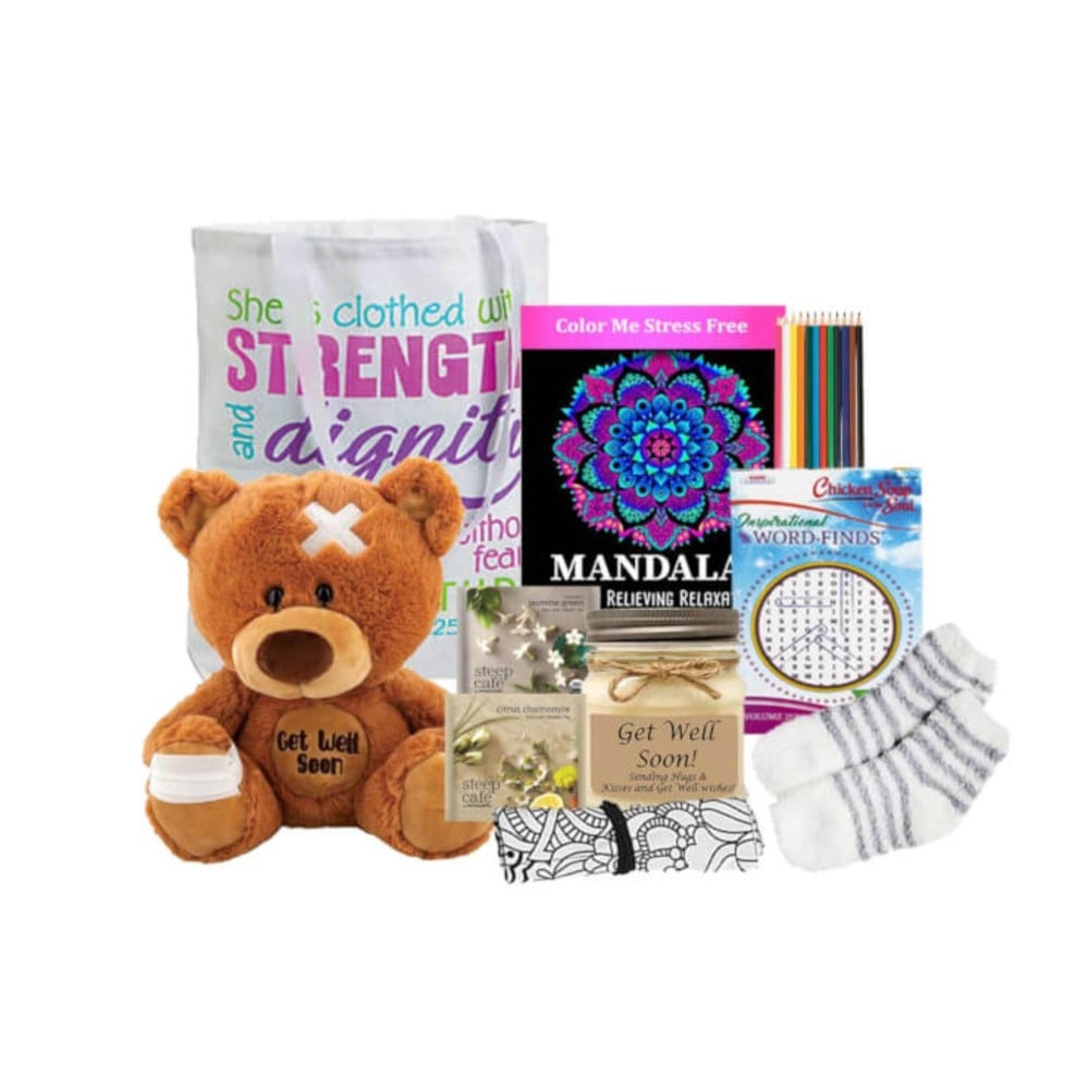 Picture of Gift Basket Drop 8113652bear Feel Better Get Well Soon Tote Gifts for women