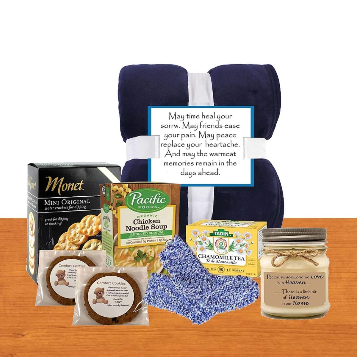 Picture of Gift Basket Drop 8113992 with Heartfelt Sympathy Condolences Gift Box