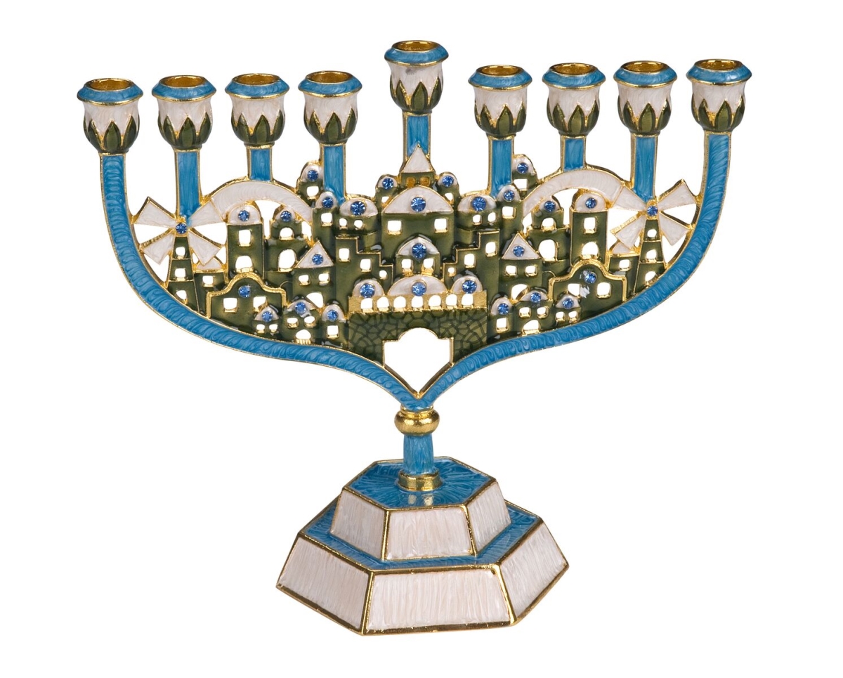 Picture of Giftmark EM-664 Menorah with Blue Candle Holder