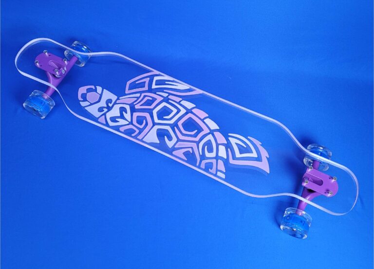 color-changing-turtle-plat-longboard UV Turtle Longboard Skateboard with Color Changing Resin