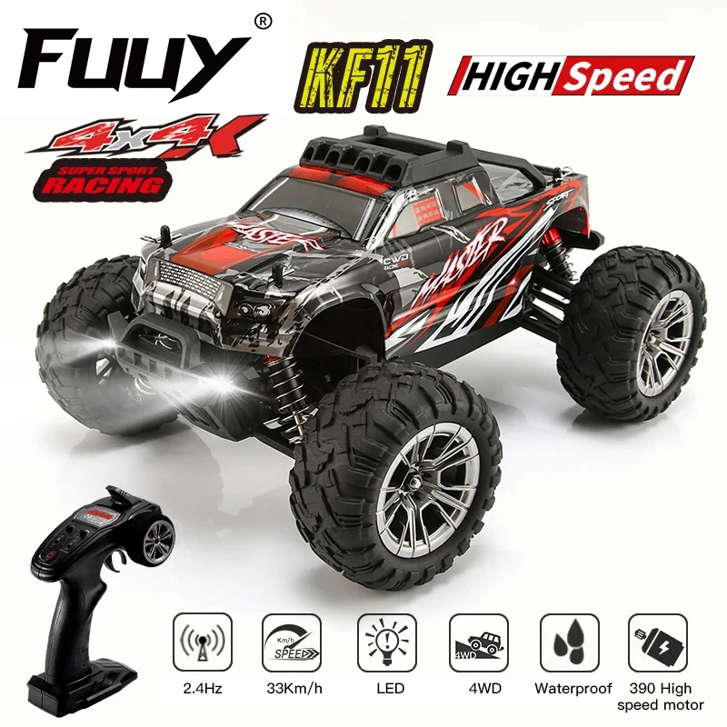 NM61375 2.4G Off Road RC Car 4WD 33KM-H Electric High Speed Drift Racing IPX6 Waterproof Remote Control Toys for Children Gifts