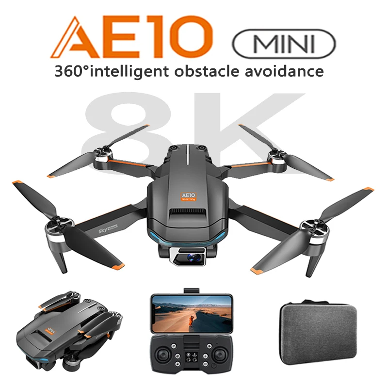 NM61463 AE10 Drone 8K Dual Camera Three-Axis GPS Obstacle Avoidance EIS Anti Shaking Pan Tilt Folding Quadcopter RC Helicopter