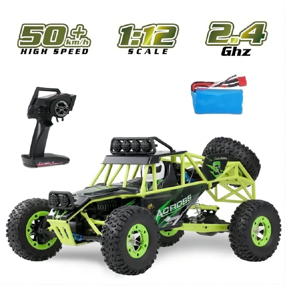 NM61605 2.4G 12428 1 by 12 4WD RC Racing Car High Speed Off-Road Remote Control Alloy Climbing Truck with LED Light Toys Kids Gift