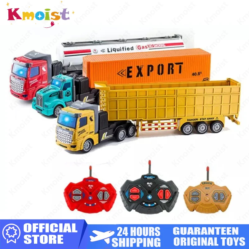NM58392 Remote Control Construction Truck Heavy Transport Truck Big Van Dump Dumper Transporter Container Car Toys for Boys