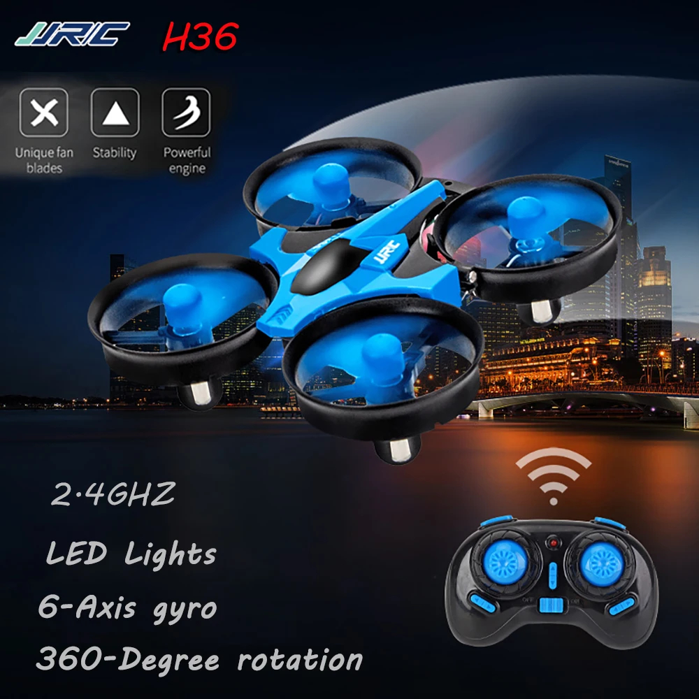 NM58533 H36 2.4G Remote-Controlled Airplane Mini LED Light Six Axis Gyroscope Drone Remotes-Controlled Airplane Toy Childrens Gift