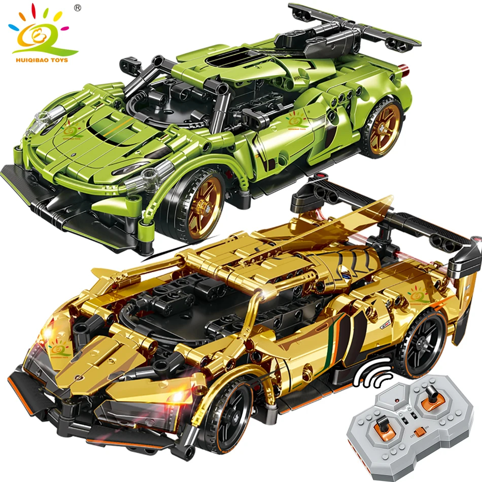 NM58534 1-18 RC Technical Super Racing Car Model Building Block MOC Remote Control Vehicle Brick Children Construction Toy