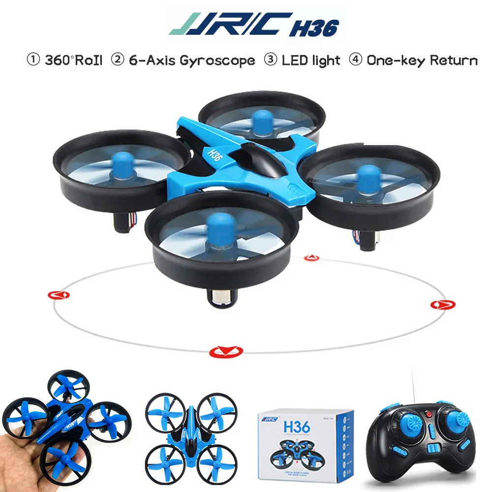 NM58550 H36 Mini Drone LED Light 6-axis Headless Mode Helicopter 360 Deg Flipped RC Quadcopter Remote Control Drones Childrens Gift