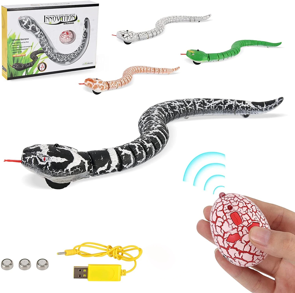 NM58681 Remote Control Snake RC Animal Scary Toy Simulated Viper Trick Terrify Mischief Toys for Halloween Children Gift