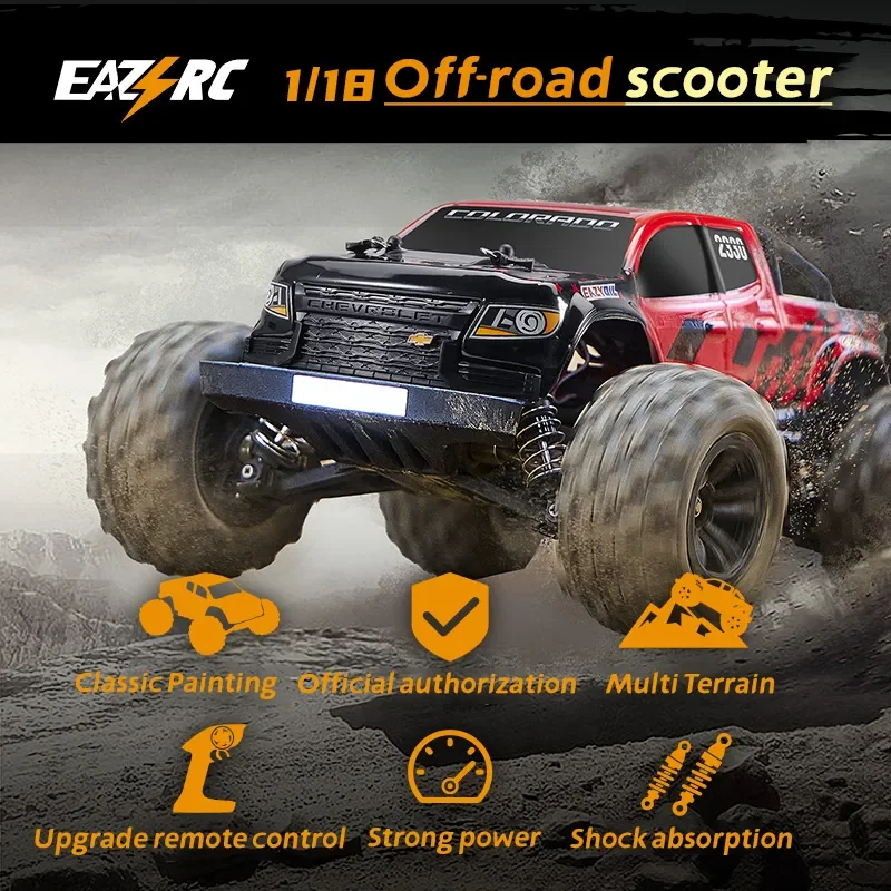 NM61918 1-18 Eazyrc 1 by 18 Colorado 45km-h 4WD Simulation Model Climbing Car Brushless Off-road Scooter Vehicle Model Toy - Multi Color