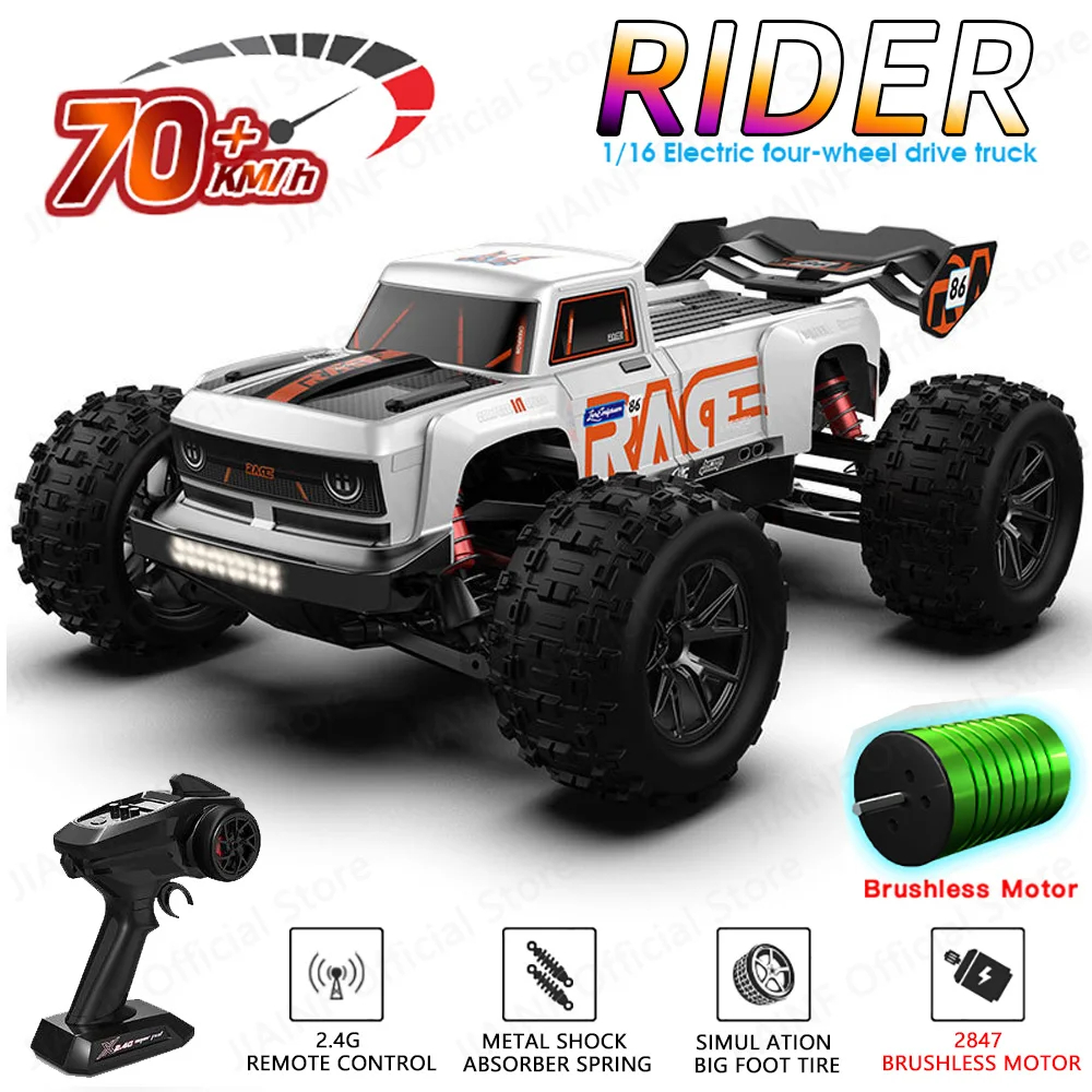 NM61927 S910PRO 1-16 70KM-H 4WD RC Car with LED Remote Control Cars High Speed Drift Monster Truck for Kids VS Toys 144001 Toys