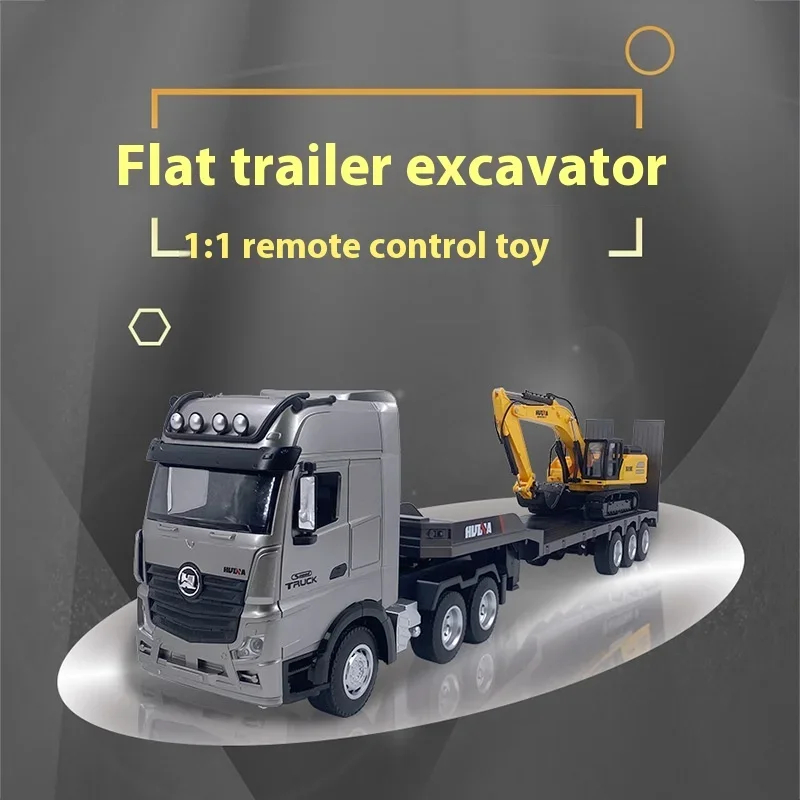 NM62020 Control Toy Car Large 2.4G Remote Control Transport Board Truck Excavator Childrens Trailer Engineering RC Car Toys Gift