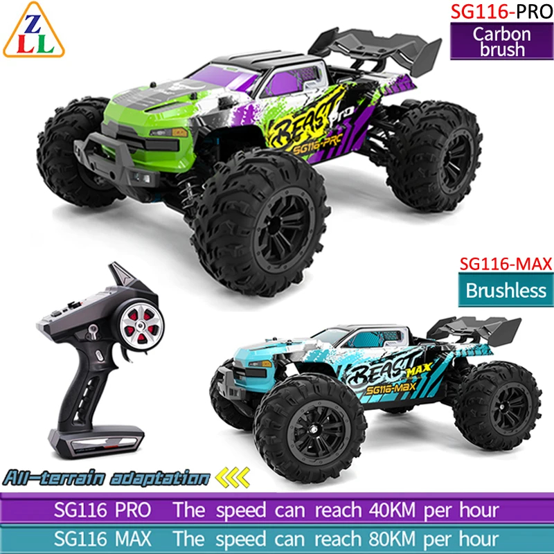 NM62080 Pro - SG116 Max 1-16 4WD 80KM-H High Speed RC Car Waterproof Truck Drift Racing Car Brushless Electric Off-Road Drift Toys