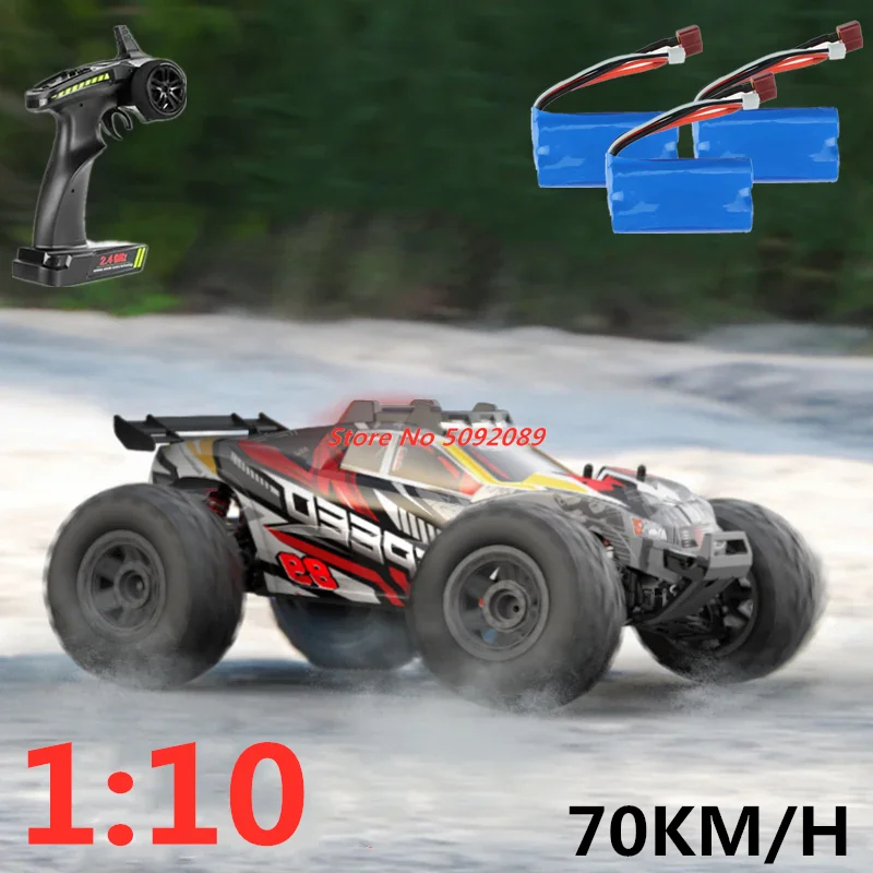 NM62271 1-10 High-Speed Remote Control Drift Racing Car 2.4G 4WD Alloy Metal Auxiliary Wheel 4WD Lighting RC Truck Car Toys Model