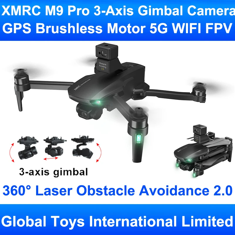 NM62520 M9 Pro with 360 Deg Laser Obstacle Avoidance 3-Axis Gimbal EIS Professional 6K Camera GPS 5G Wi-Fi FPV RC Drone Quadcopter Toys