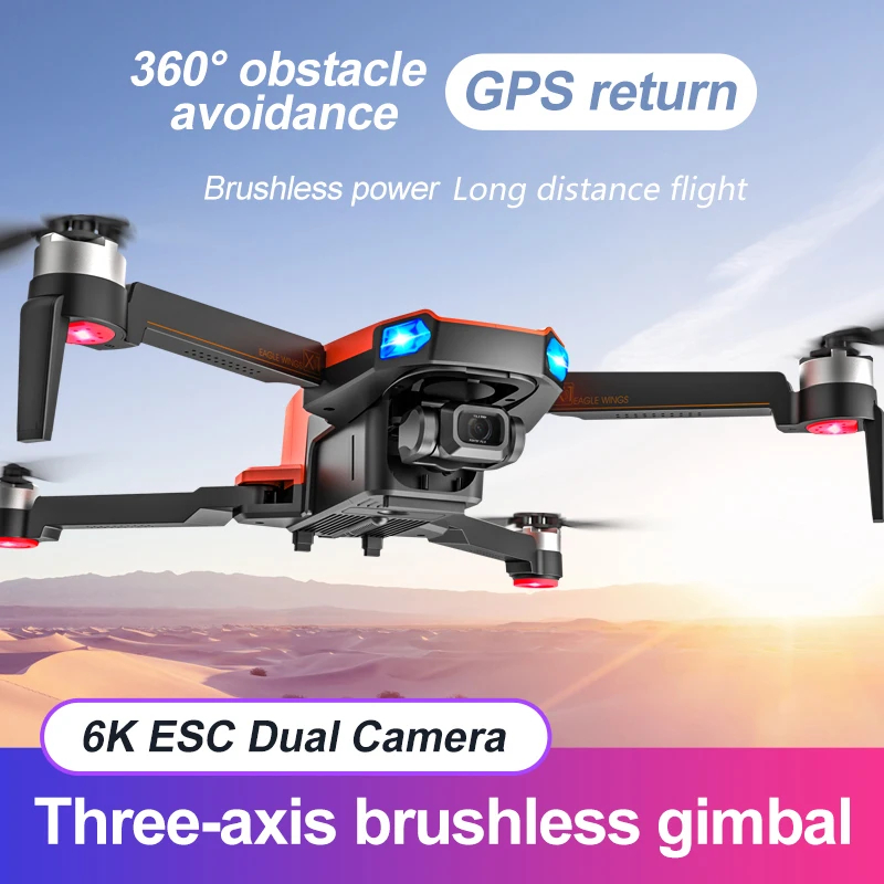NM62532 Drone 6K Dual HD Camera Brushless Motor 5G Wi-Fi 360 Deg Obstacle Avoidance GPS Positioning Flight Foldable RC Quadcopter Drones