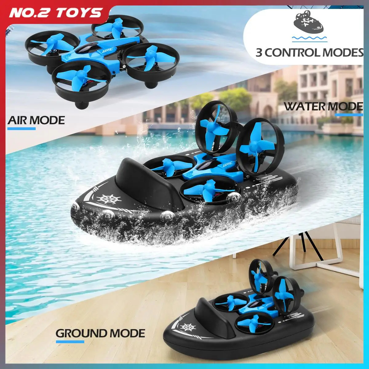 NM58398 H36 1-20 Remote Control Ship Three Modes 2.4G Quadcopter Boat Helicopter UAV RC Drone with Light Kids Toys Childrens Gift