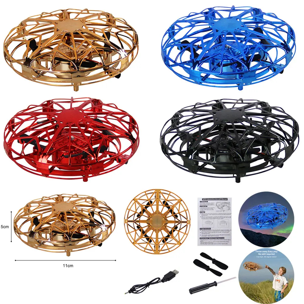 NM58630 Helicopter RC UFO Drone Aircraft Hand Sensing Infrared RC Quadcopter Electric Induction Toys Party Gifts for Children Drone