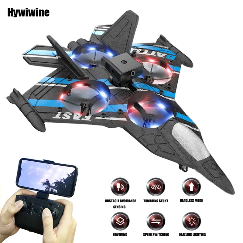 NM58848 Plane with Camera Helicopter Remote Control Aircraft Obstacle Avoidance Fighter 2.4G Airplane EPP Foam Plane Children Toys - Multi Color