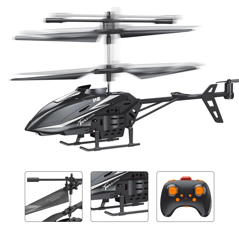 NM58918 RC Helicopter with LED Night Light Toy Drone Model Flexible Fan Design Air Plane Toys 10 Min Working Time for Boys Girls